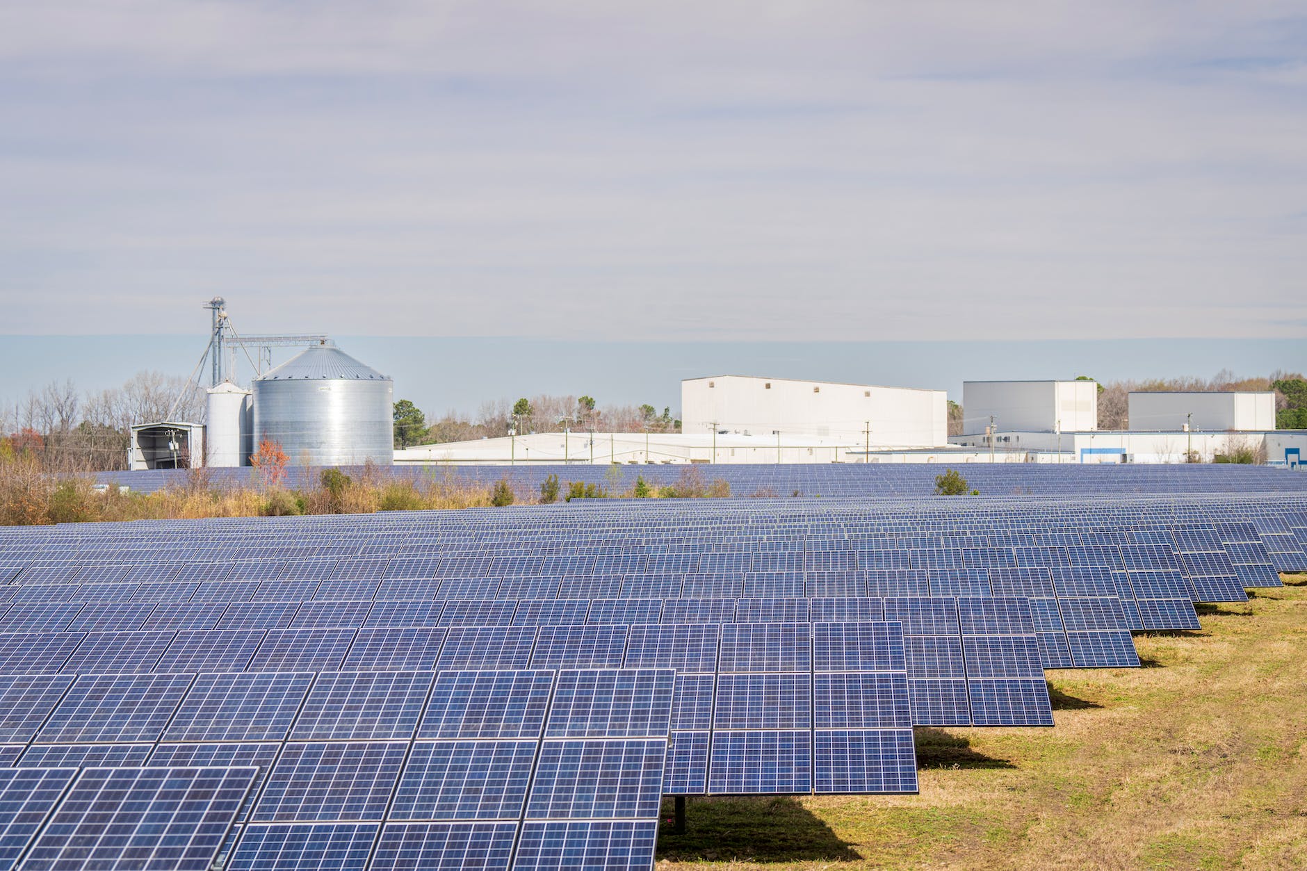 solar panels on a field
